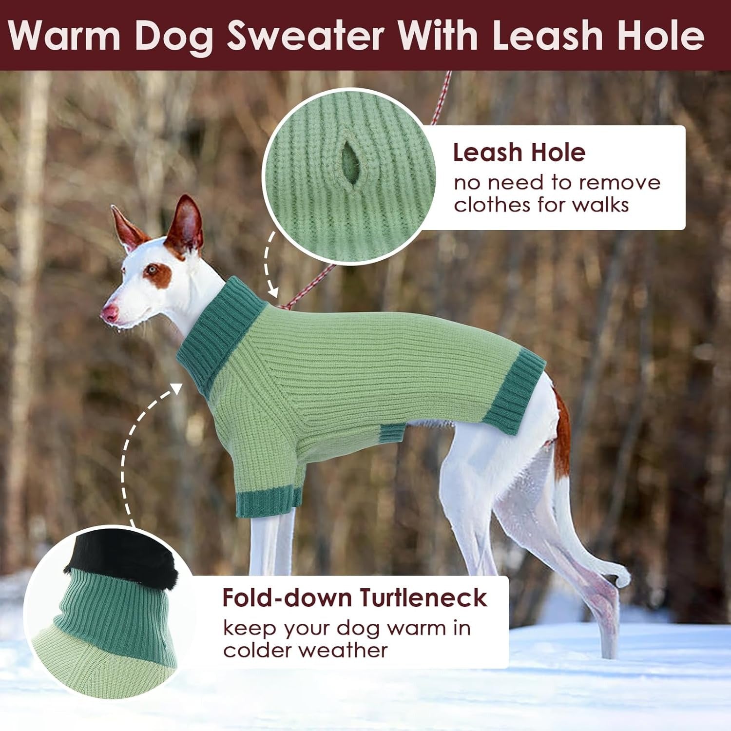 Soft Cable Knit Large Dog Sweater with Leash Hole – Warm Pullover