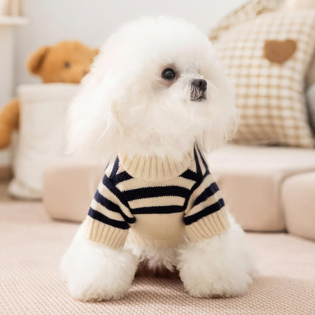 Cute Bear Pattern – Striped Soft Stretchable Warm Puppy Clothes