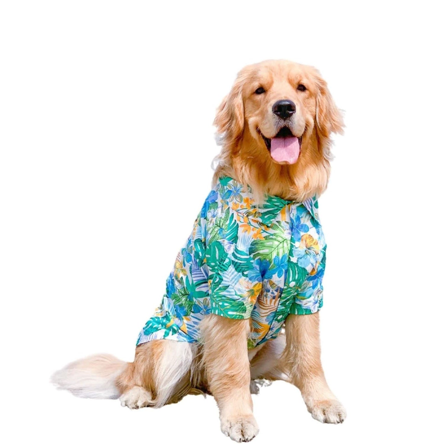 Large Dog Hawaiian Costume – Summer Luau Style Beach Vacation Cool T-Shirt