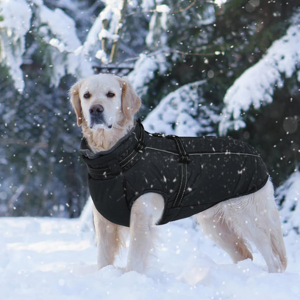 Waterproof Dog Jacket with Harness Built In – Reflective Fleece Zip Coat