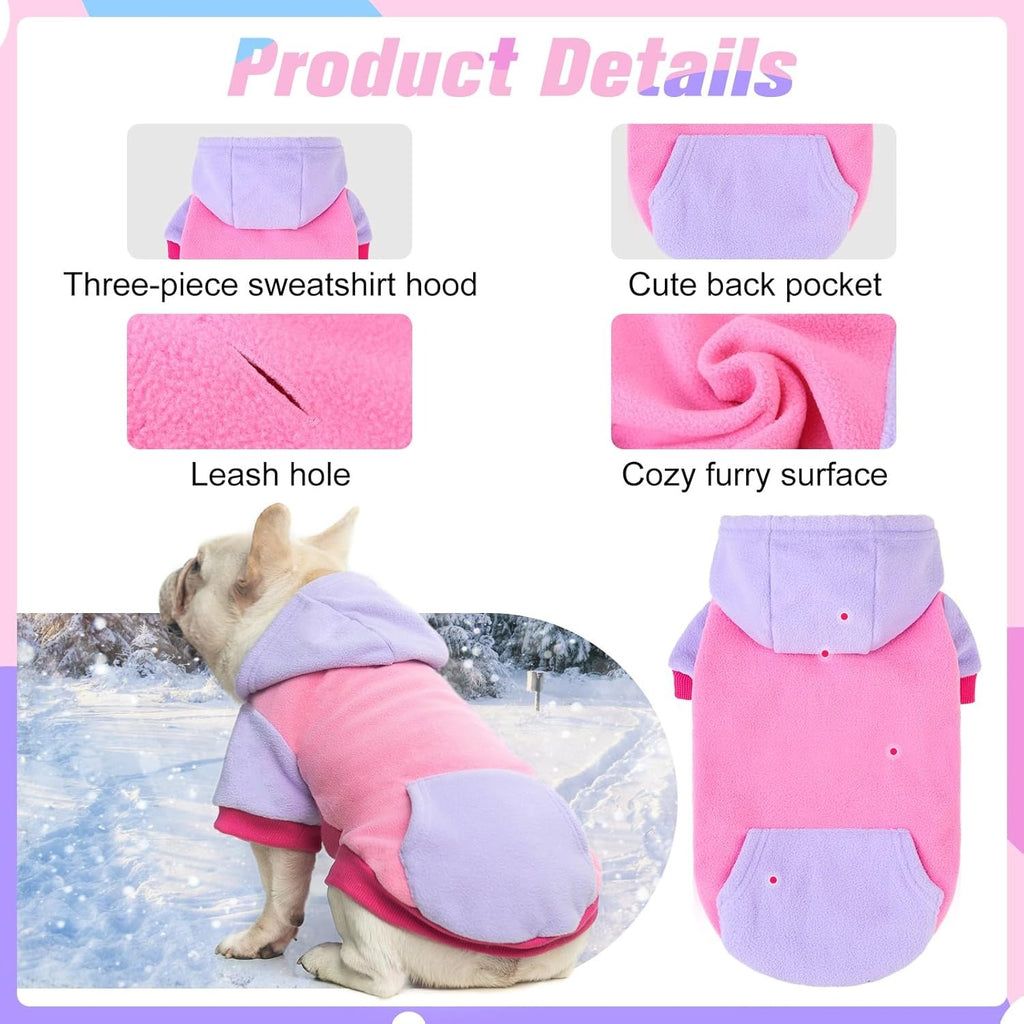 Fleece Dog Hoodie Sweatshirt with Pocket and Leash Hole – Stretchy Clothes