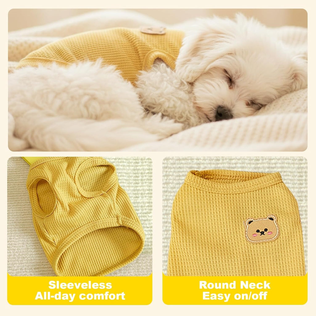 Waffle-Knit Pet Shirt – Lightweight Breathable Stretchy Sleeveless Tee