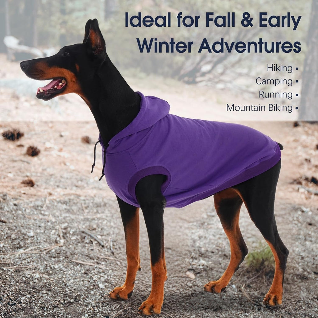 Basic Dog Hoodie for Large Dogs – Lightweight Fall Pullover Sweatshirt with Hood