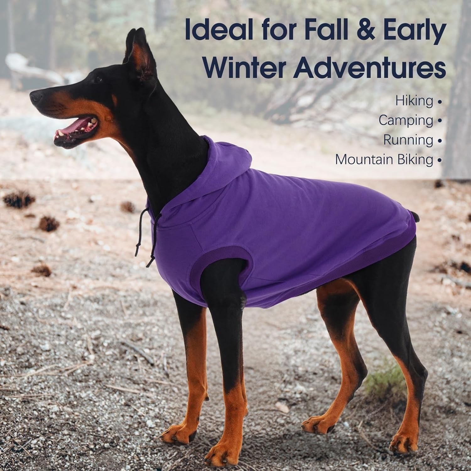 Basic Dog Hoodie for Large Dogs – Lightweight Fall Pullover Sweatshirt with Hood