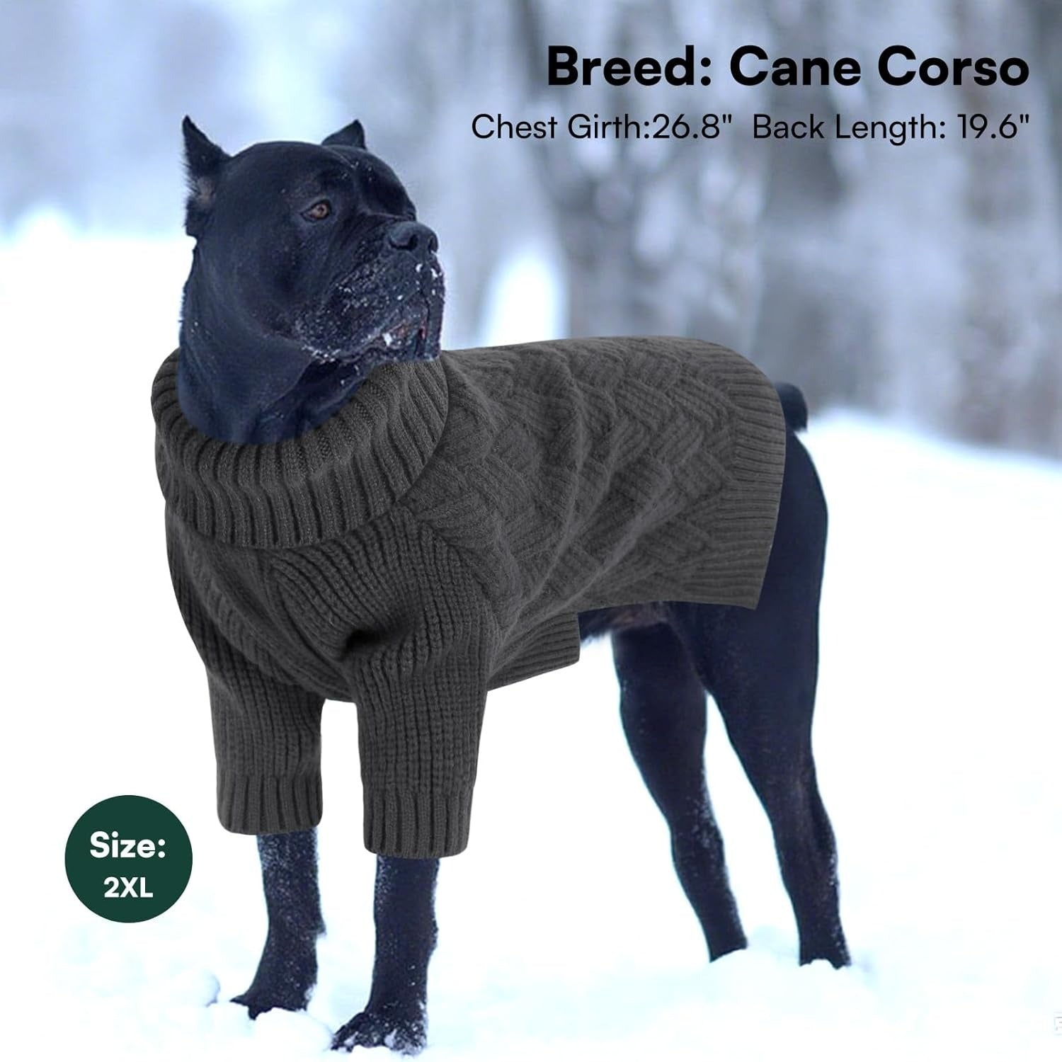 Turtleneck Dog Sweater with Sleeves – Soft Elastic Knit Pullover