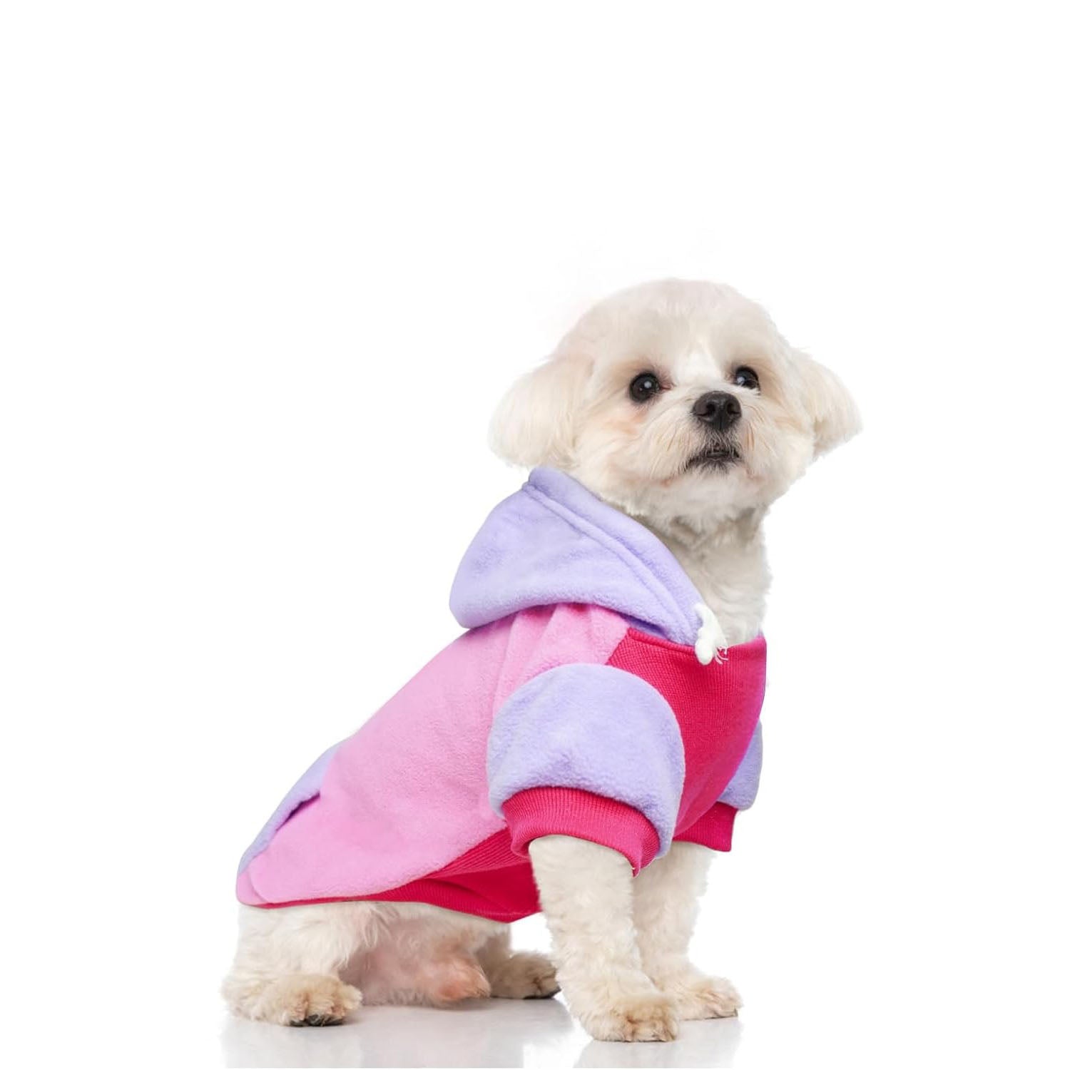 Fleece Dog Hoodie Sweatshirt with Pocket and Leash Hole – Stretchy Clothes