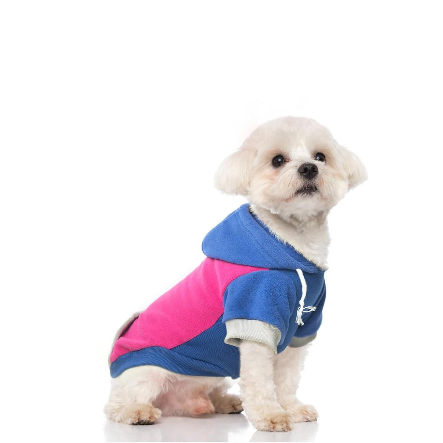 Fleece Dog Hoodie Sweatshirt with Pocket and Leash Hole – Stretchy Clothes