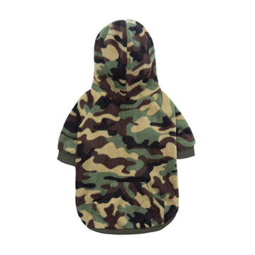 Camo French Bulldog Dog Hoodie with Pocket – Fleece Sweatshirt