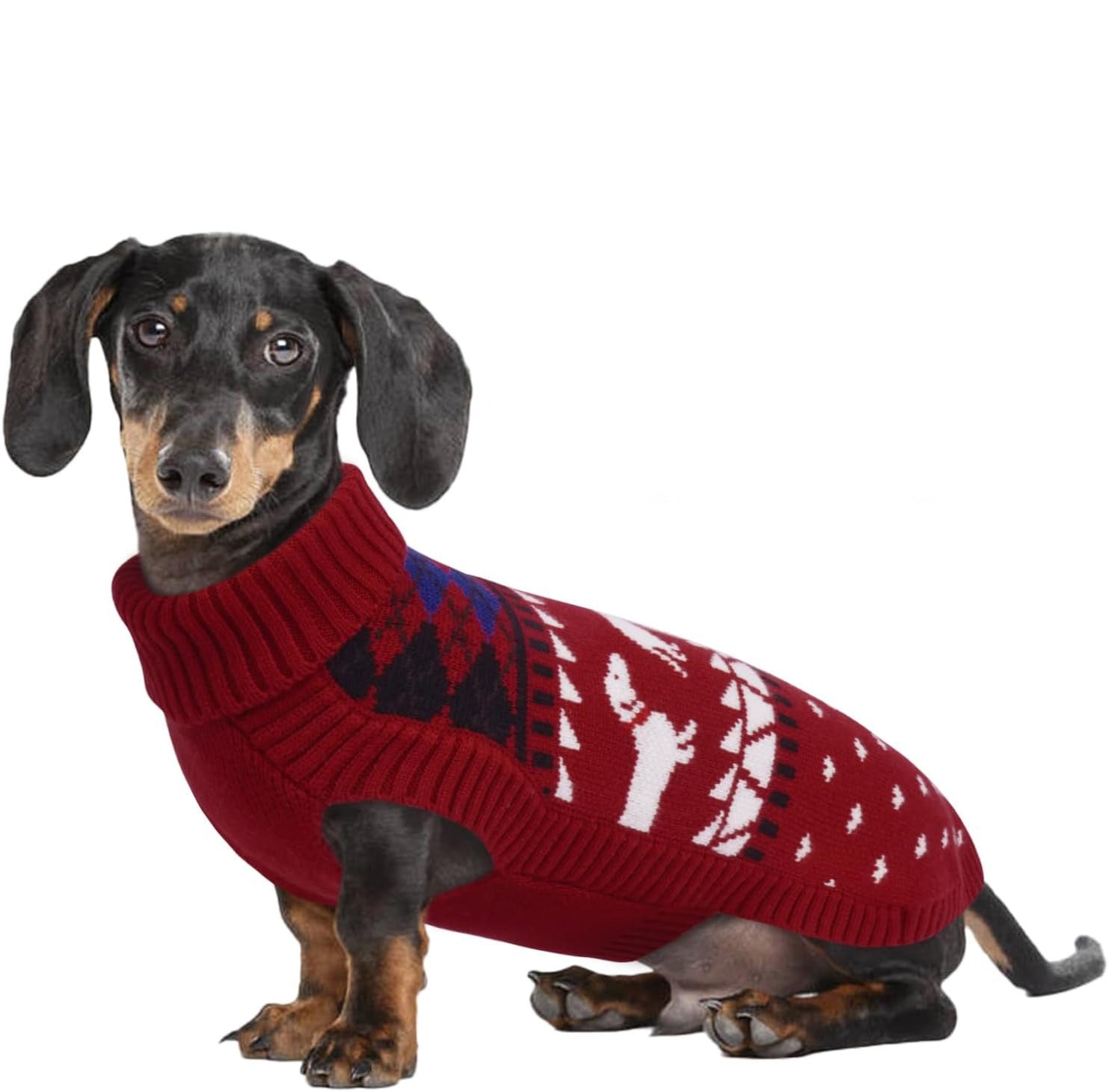 Turtleneck Dachshund Sweater – Sleeveless Knit Pullover