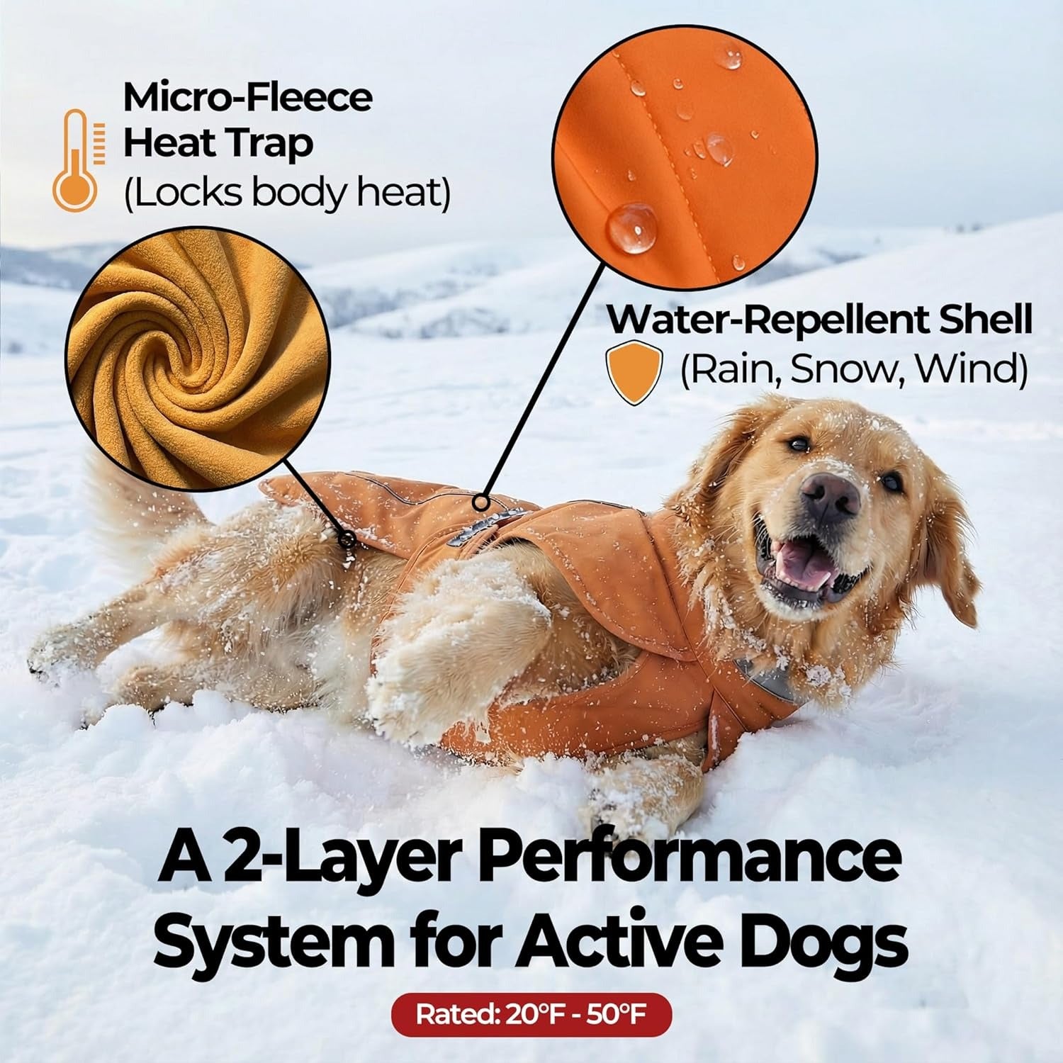 Softshell Dog Winter Vest – Fleece Lined Water Repellent Jacket