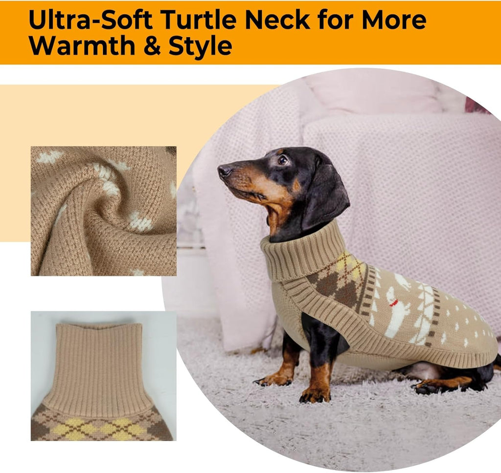 Turtleneck Dachshund Sweater – Sleeveless Knit Pullover