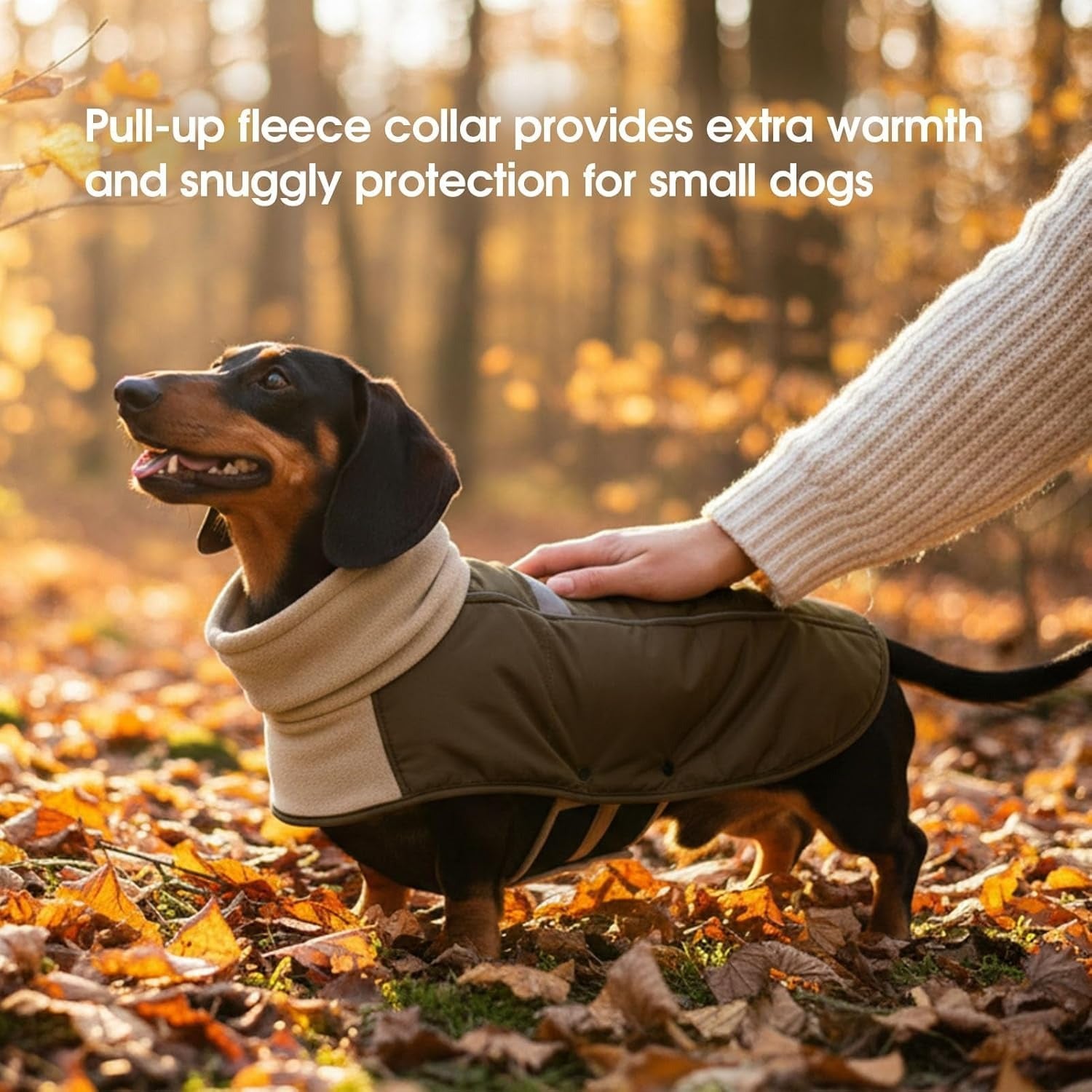 Fleece Turtleneck Dog Winter Jacket – Windproof Reflective Pet Snow Coat