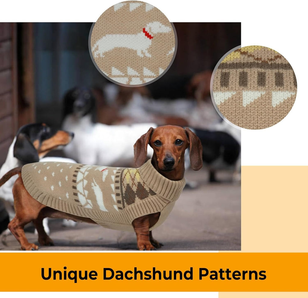 Turtleneck Dachshund Sweater – Sleeveless Knit Pullover