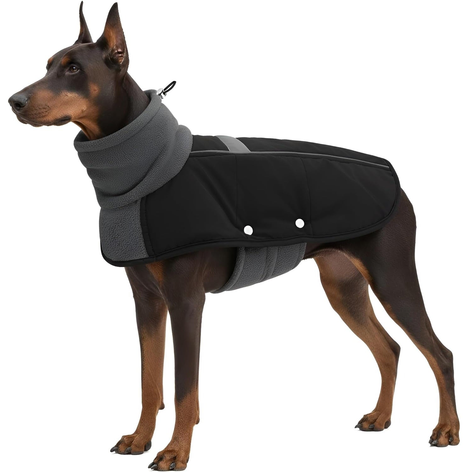 Fleece Turtleneck Dog Winter Jacket – Windproof Reflective Pet Snow Coat