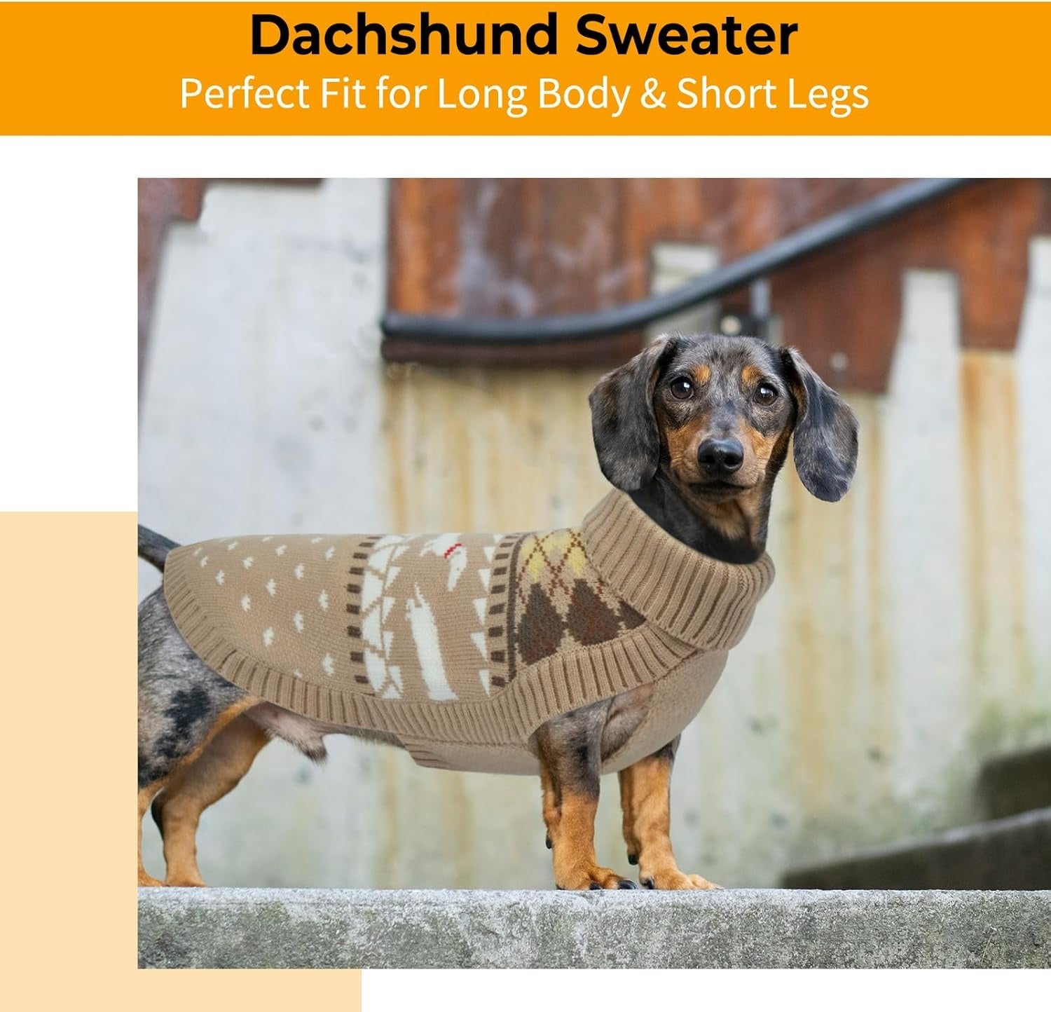 Turtleneck Dachshund Sweater – Sleeveless Knit Pullover