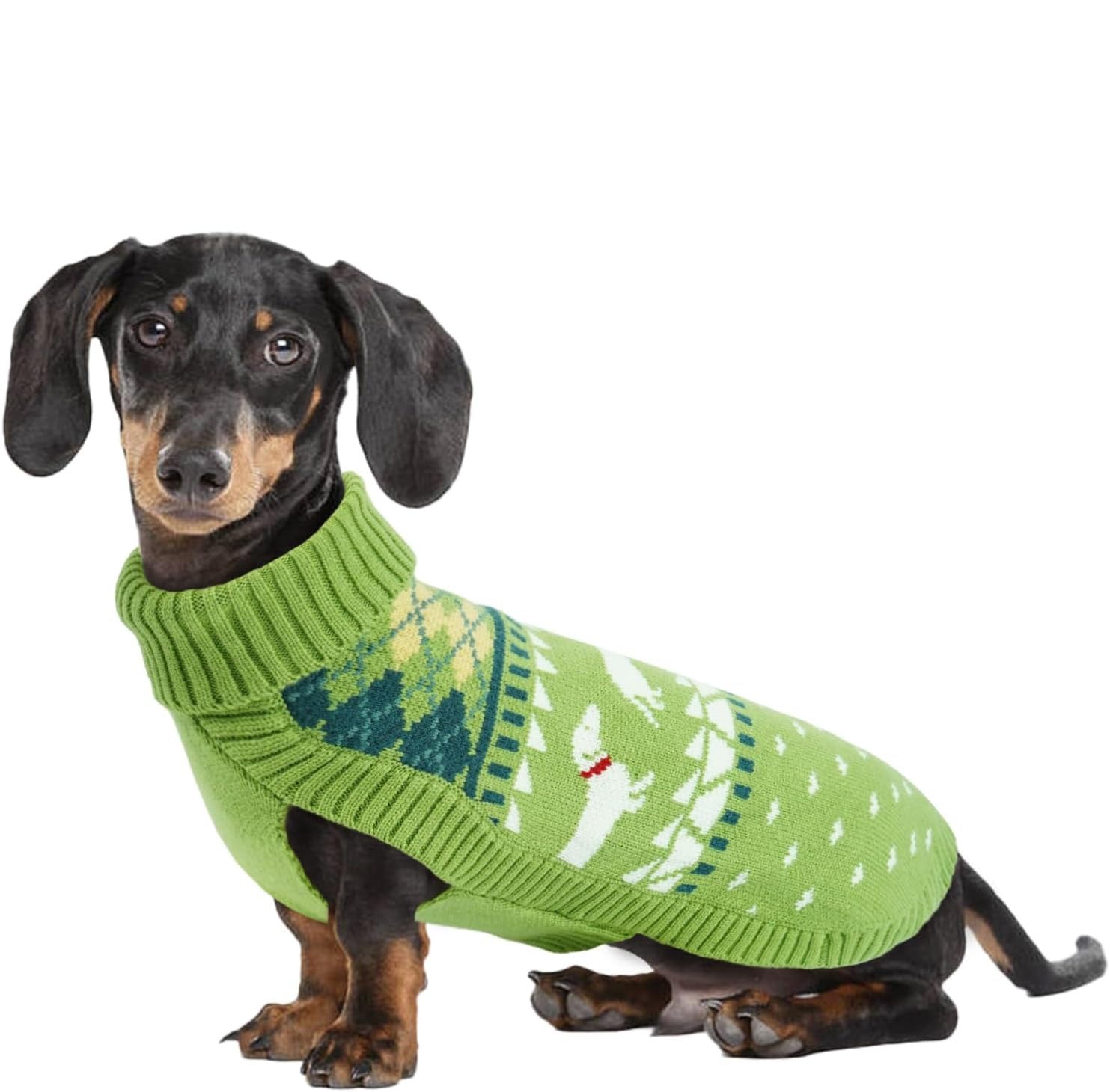 Turtleneck Dachshund Sweater – Sleeveless Knit Pullover