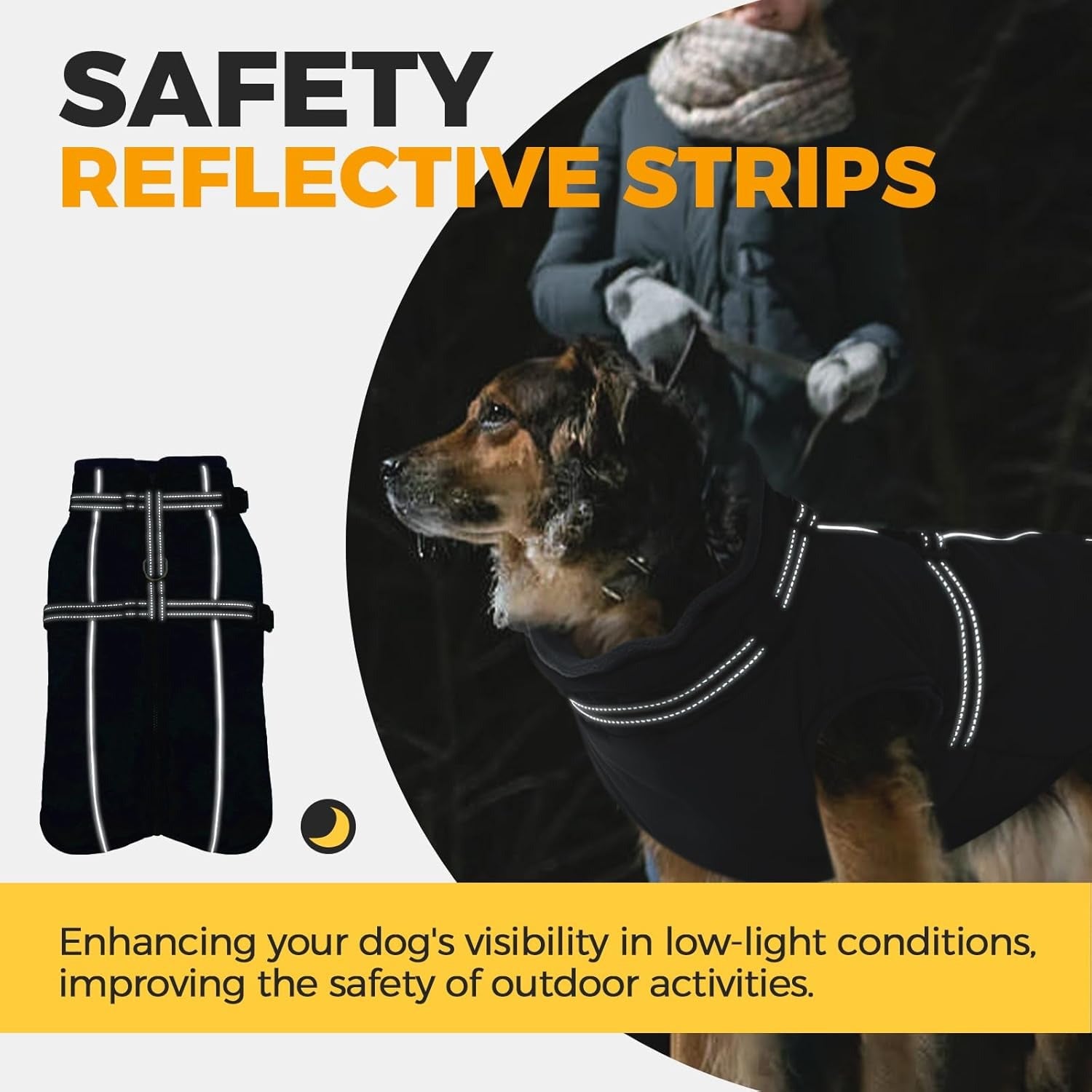 Waterproof Dog Jacket with Harness Built In – Reflective Fleece Zip Coat