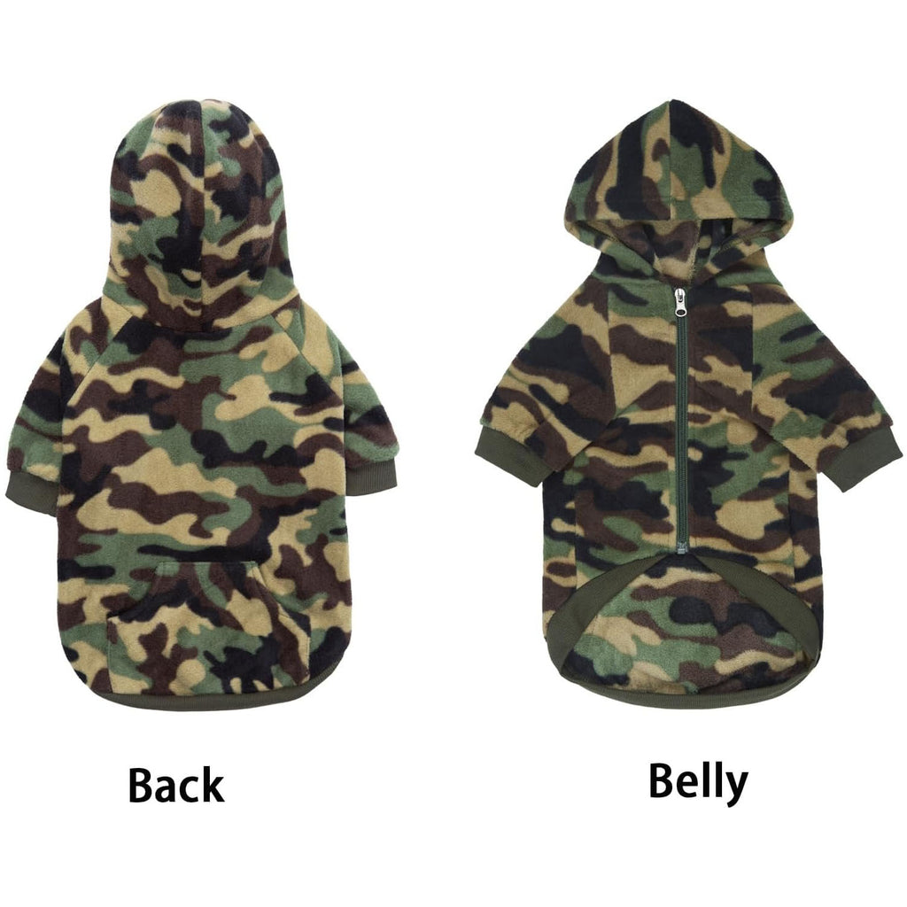Camo French Bulldog Dog Hoodie with Pocket – Fleece Sweatshirt