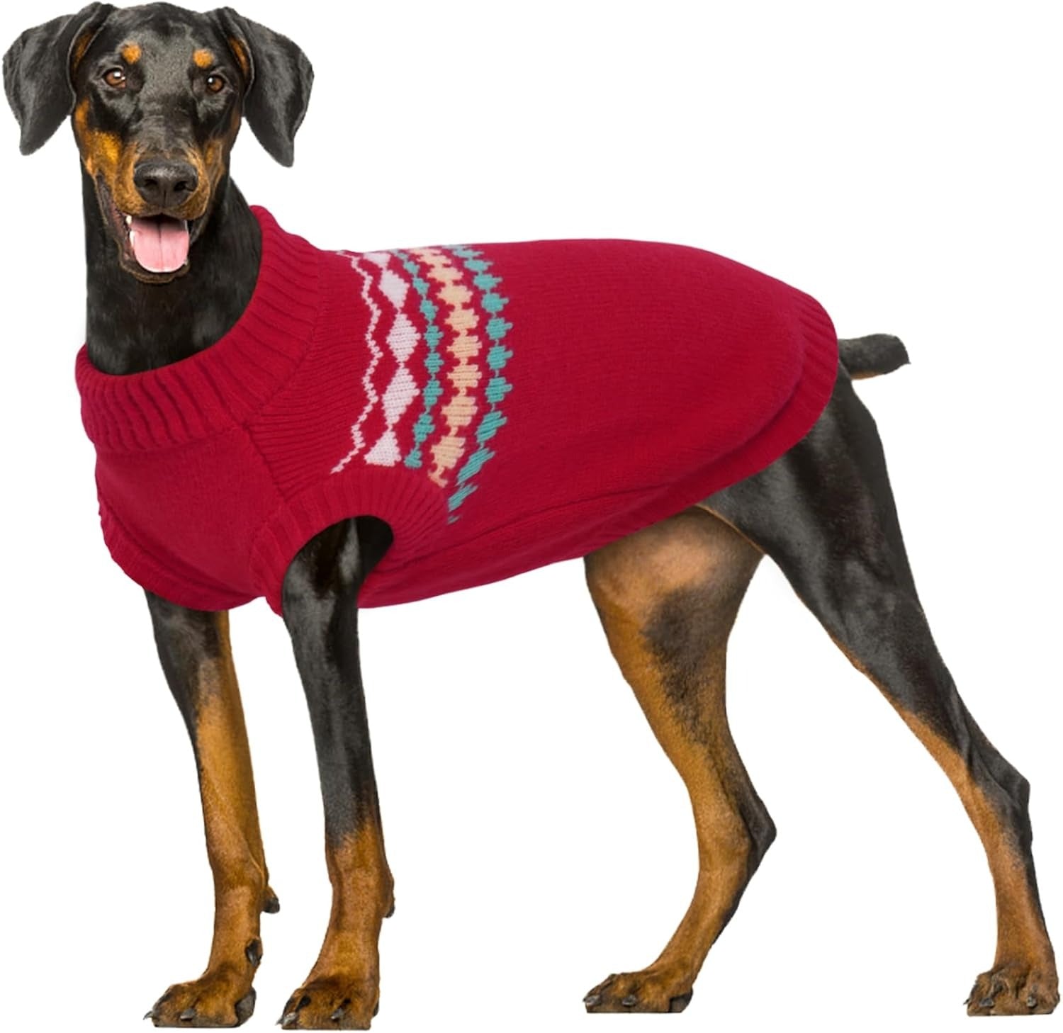 Thermal Dog Sweater with Leash Hole – Sleeveless Knit Pullover