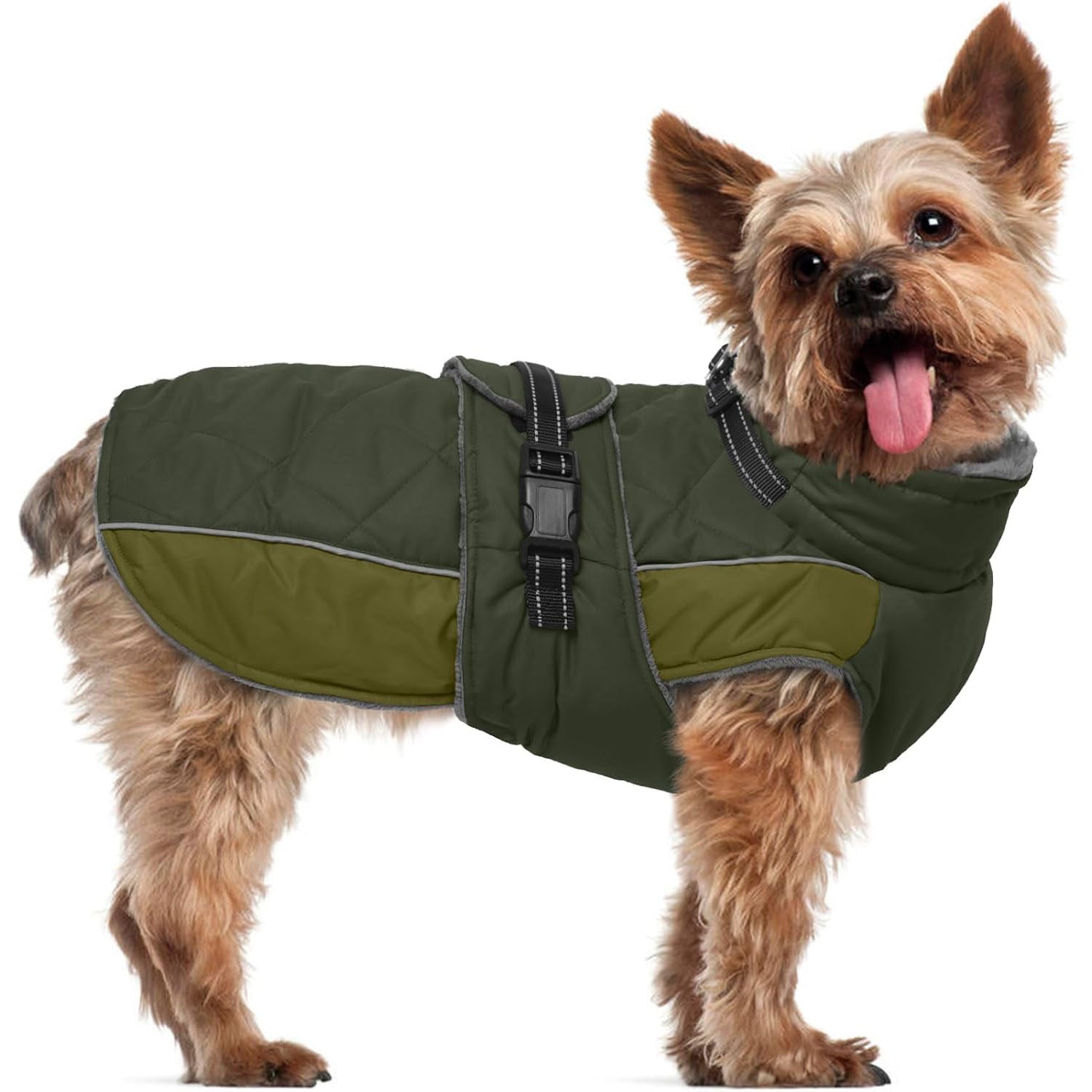 Reflective Adjustable Winter Dog Jacket – Waterproof Fleece Turtleneck Snowsuit