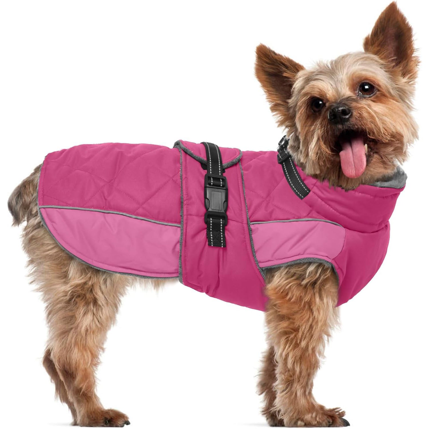 Reflective Adjustable Winter Dog Jacket – Waterproof Fleece Turtleneck Snowsuit