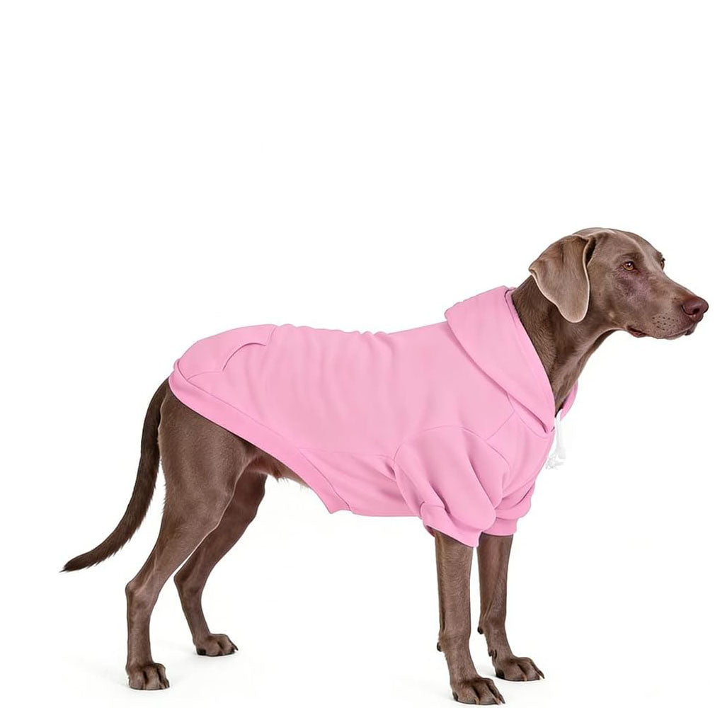Solid Color Dog Hoodie with Leash Hole and Pocket – Soft Warm Pet Sweater