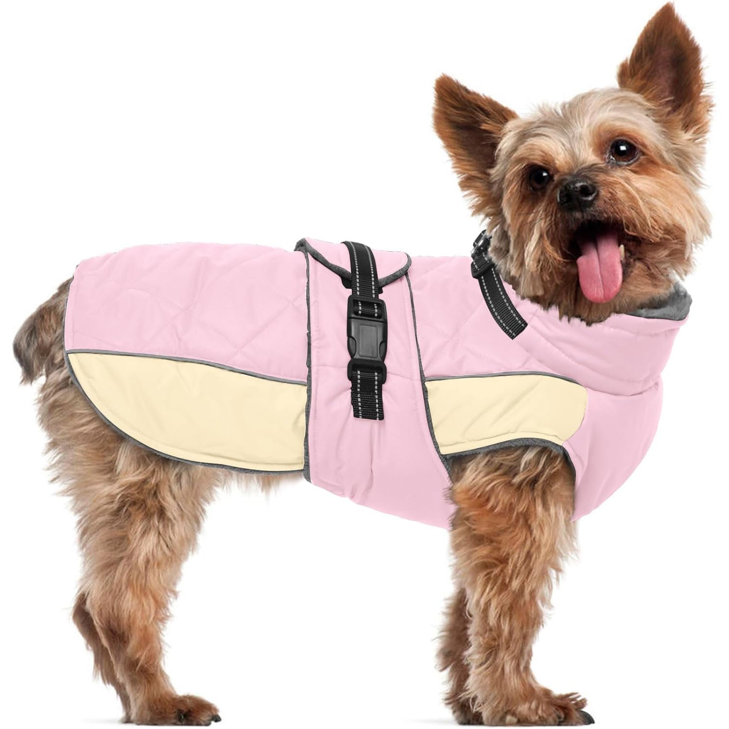 Reflective Adjustable Winter Dog Jacket – Waterproof Fleece Turtleneck Snowsuit