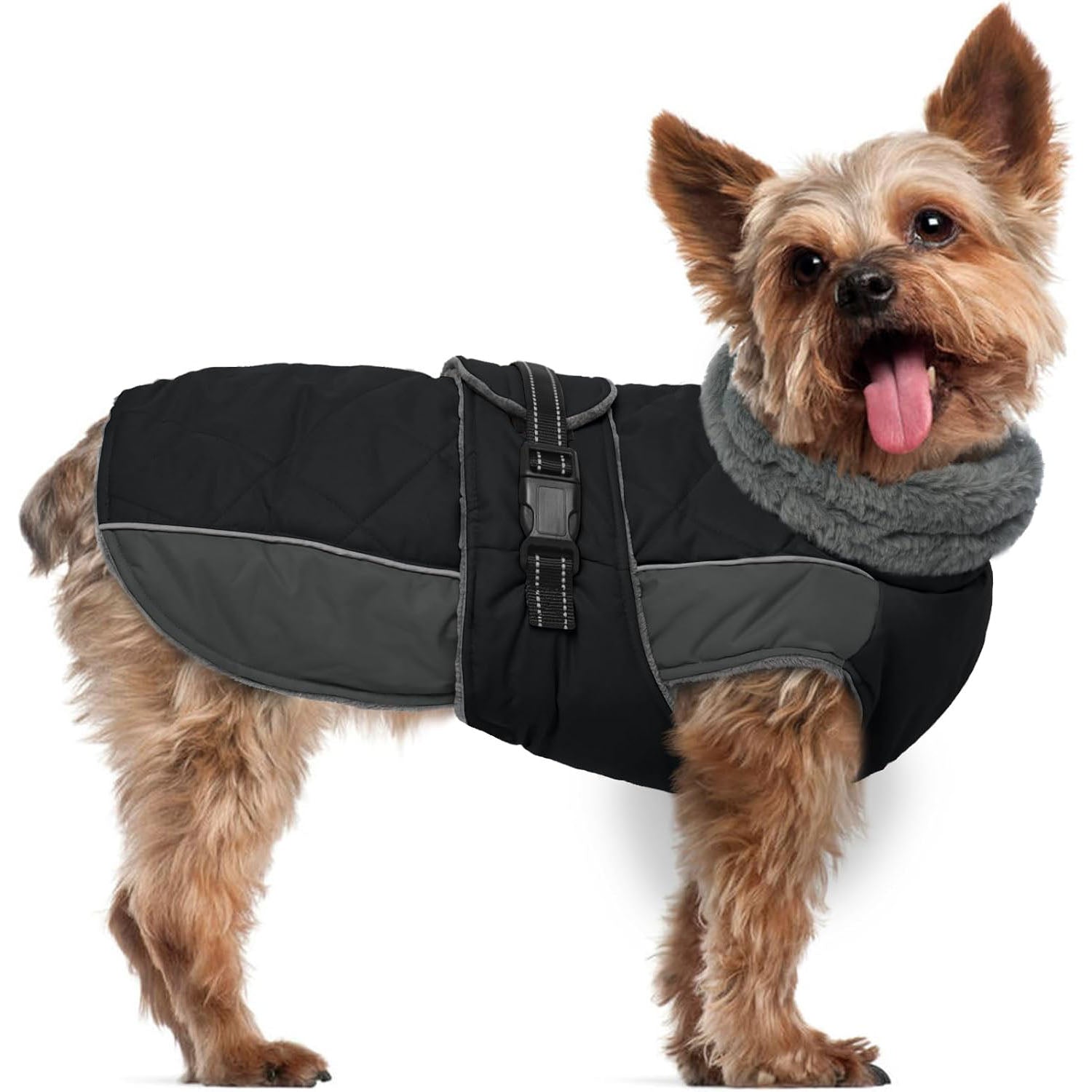 Reflective Adjustable Winter Dog Jacket – Waterproof Fleece Turtleneck Snowsuit