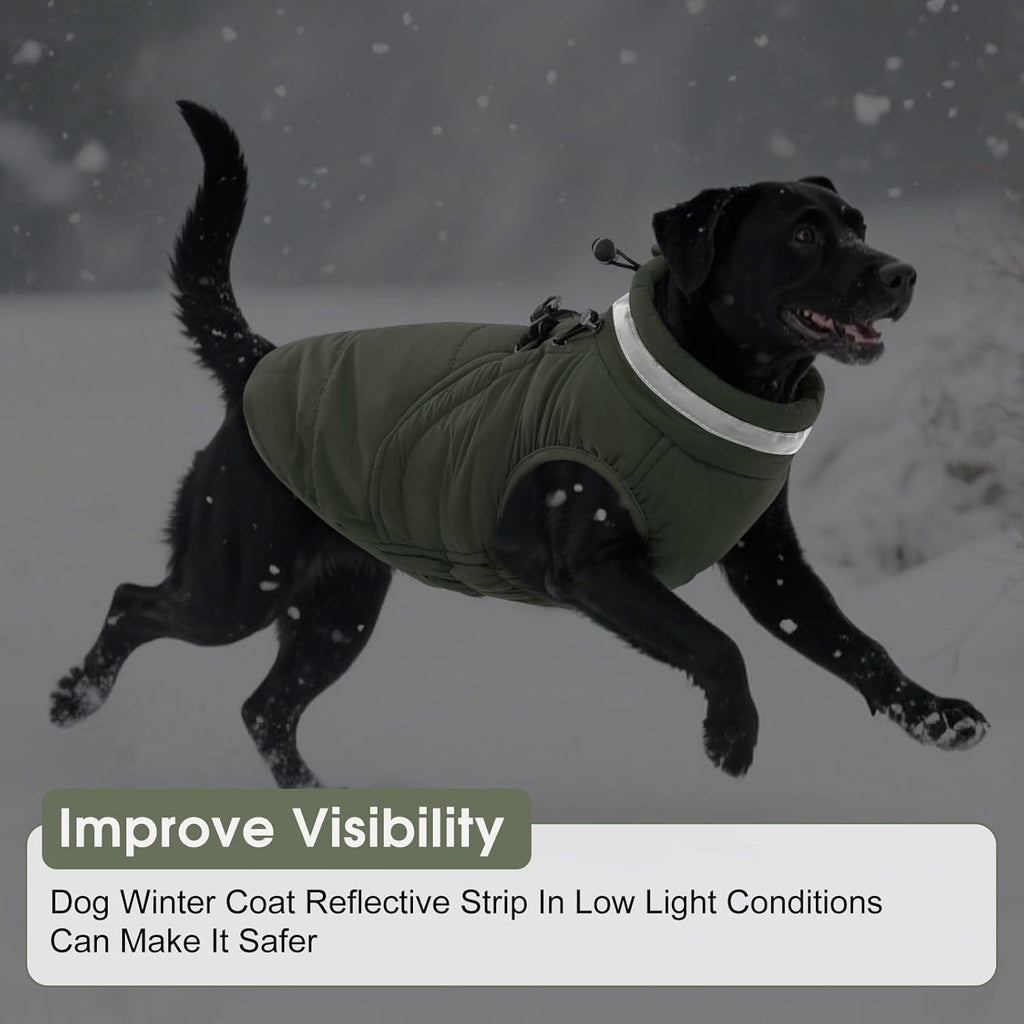 Windproof Waterproof Dog Coat – Fleece Lined Zipper Jacket