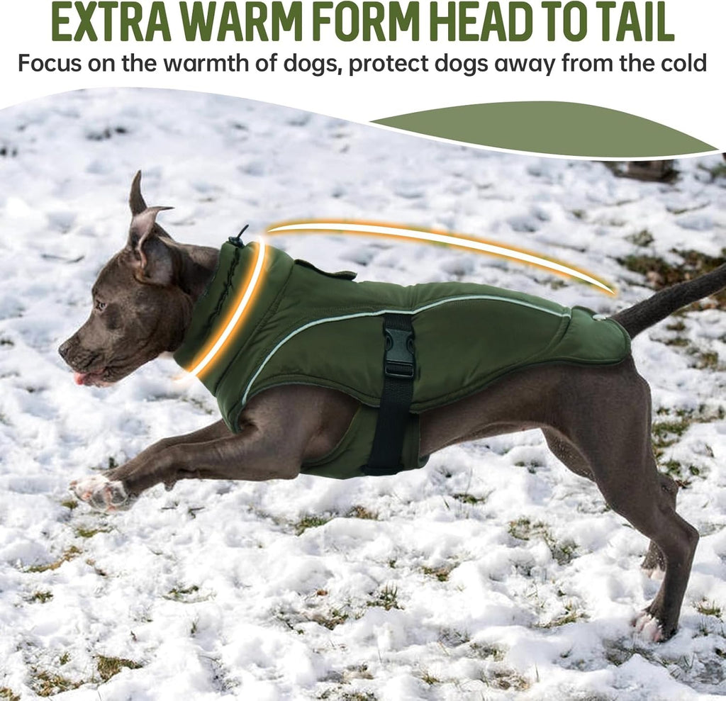 Winter Warm Dog Coat – Windproof Water Repellent Thick Snowsuit Fleece Jacket