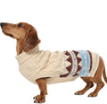 Windproof Turtleneck Dog Sweater – Stretchy Sleeveless Fair Isle Knitwear