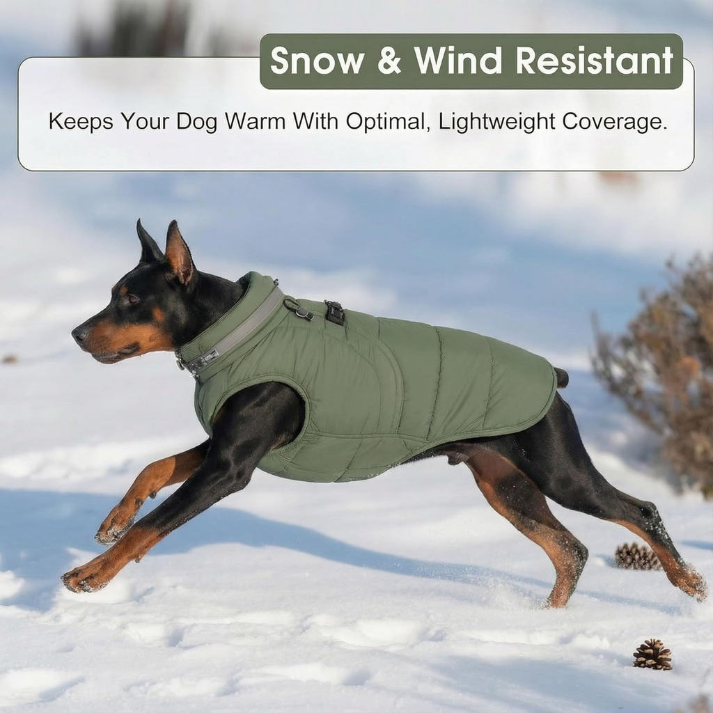 Windproof Waterproof Dog Coat – Fleece Lined Zipper Jacket