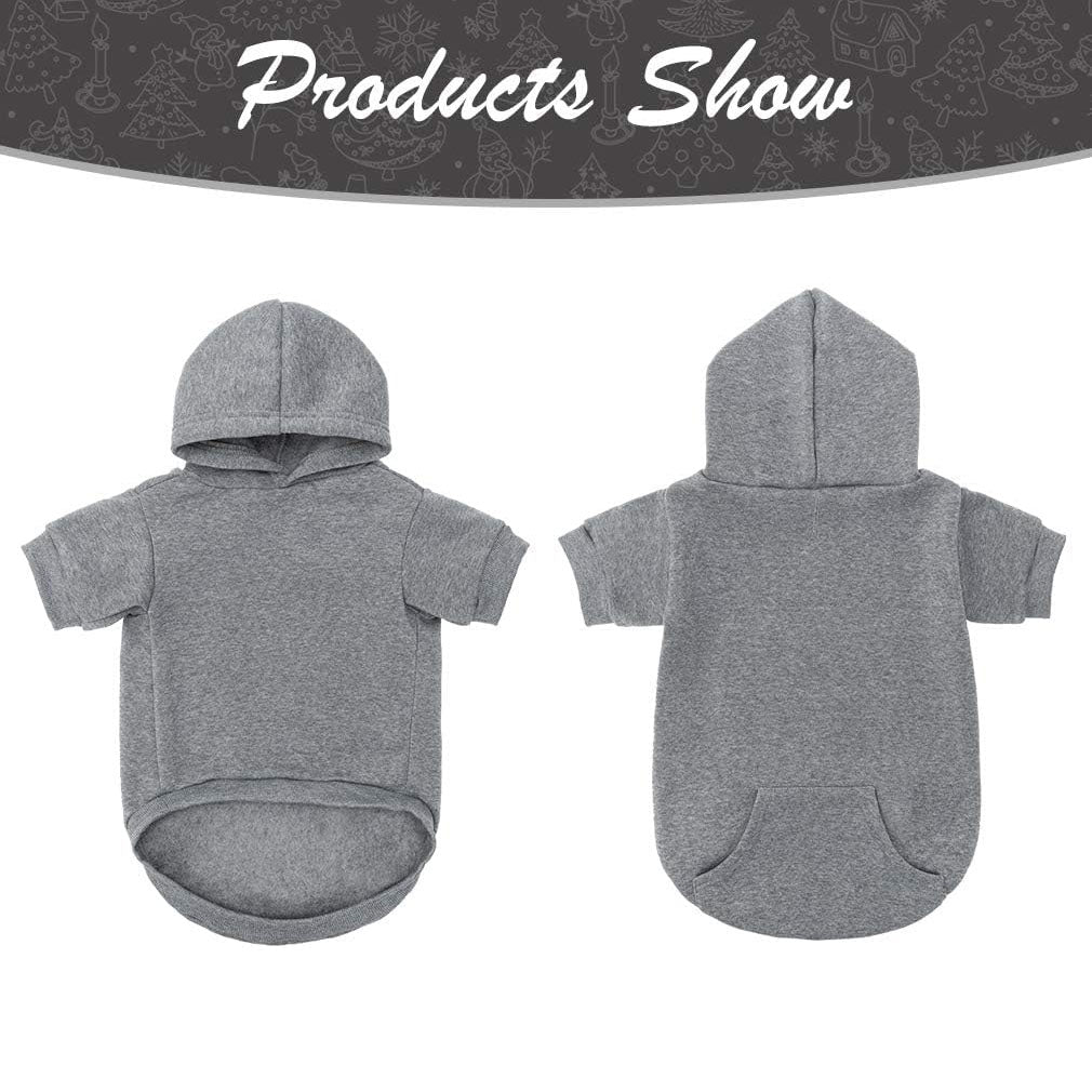 Solid Color Dog Hoodie with Leash Hole and Pocket – Soft Warm Pet Sweater