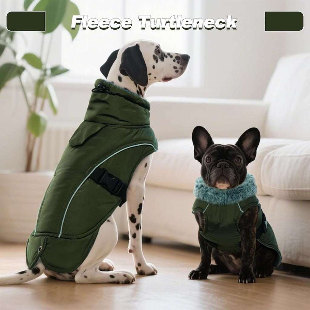 Winter Warm Dog Coat – Windproof Water Repellent Thick Snowsuit Fleece Jacket