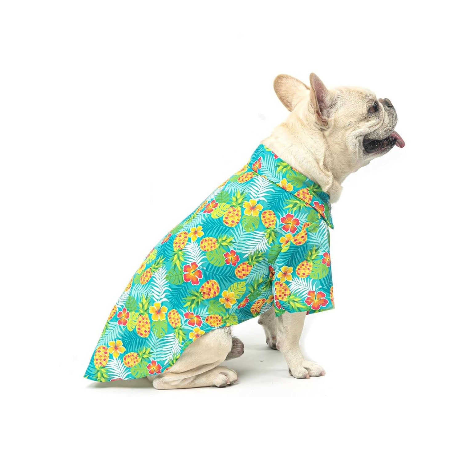 Breathable Dog Hawaiian Shirt – Floral & Sea Island Pattern Summer Clothes