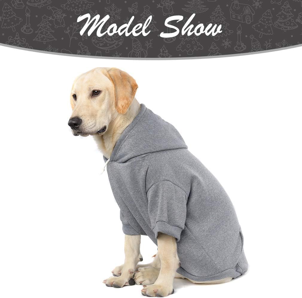 Solid Color Dog Hoodie with Leash Hole and Pocket – Soft Warm Pet Sweater