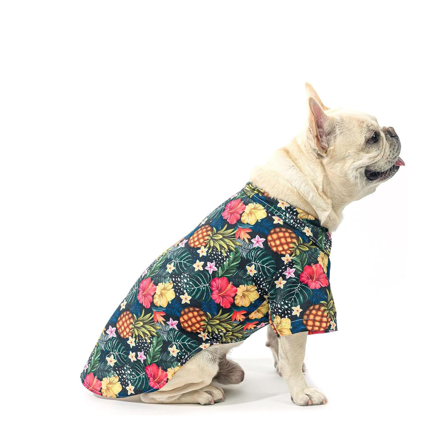 Breathable Dog Hawaiian Shirt – Floral & Sea Island Pattern Summer Clothes