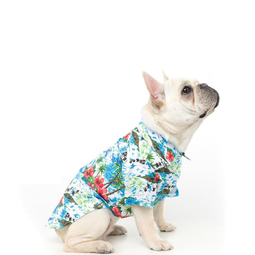 Breathable Dog Hawaiian Shirt – Floral & Sea Island Pattern Summer Clothes