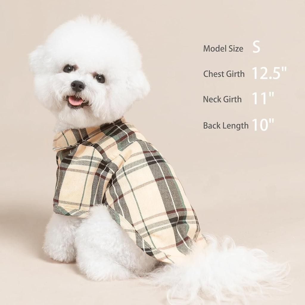 Plaid Dog Shirt – Cute Puppy Polo T-Shirt for Small Medium Dogs