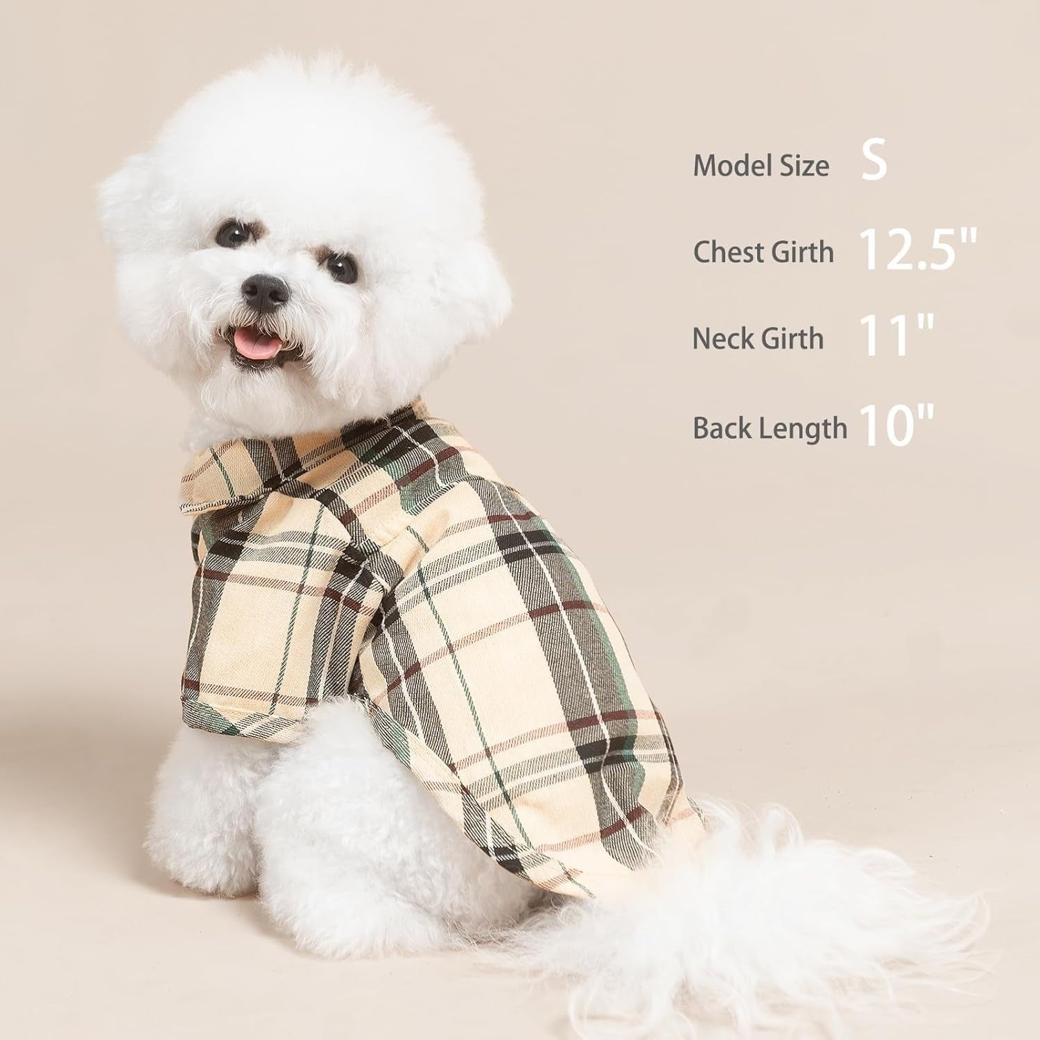 Plaid Dog Shirt – Cute Puppy Polo T-Shirt for Small Medium Dogs