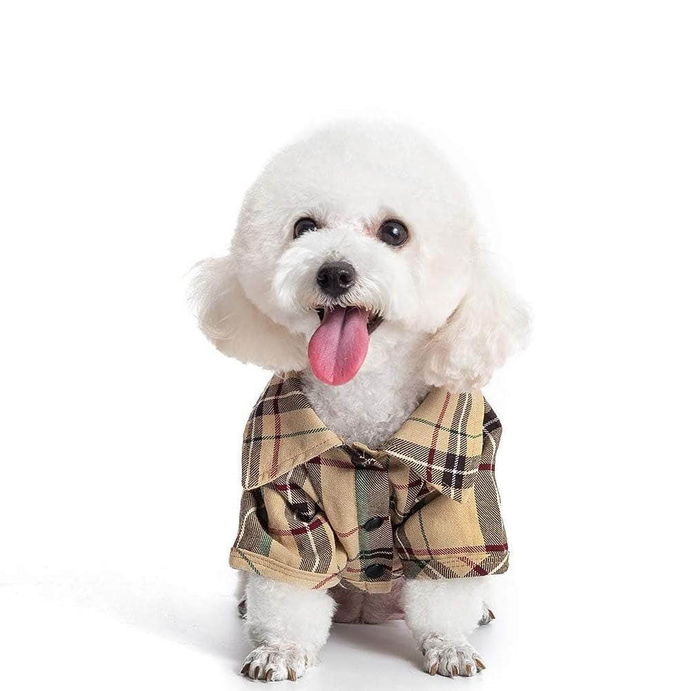 Plaid Dog Shirt – Cute Puppy Polo T-Shirt for Small Medium Dogs