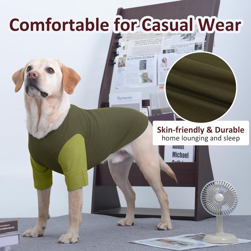 Stretchy Breathable Cotton Large Dog T-Shirt – Easy On/Off Summer Clothes