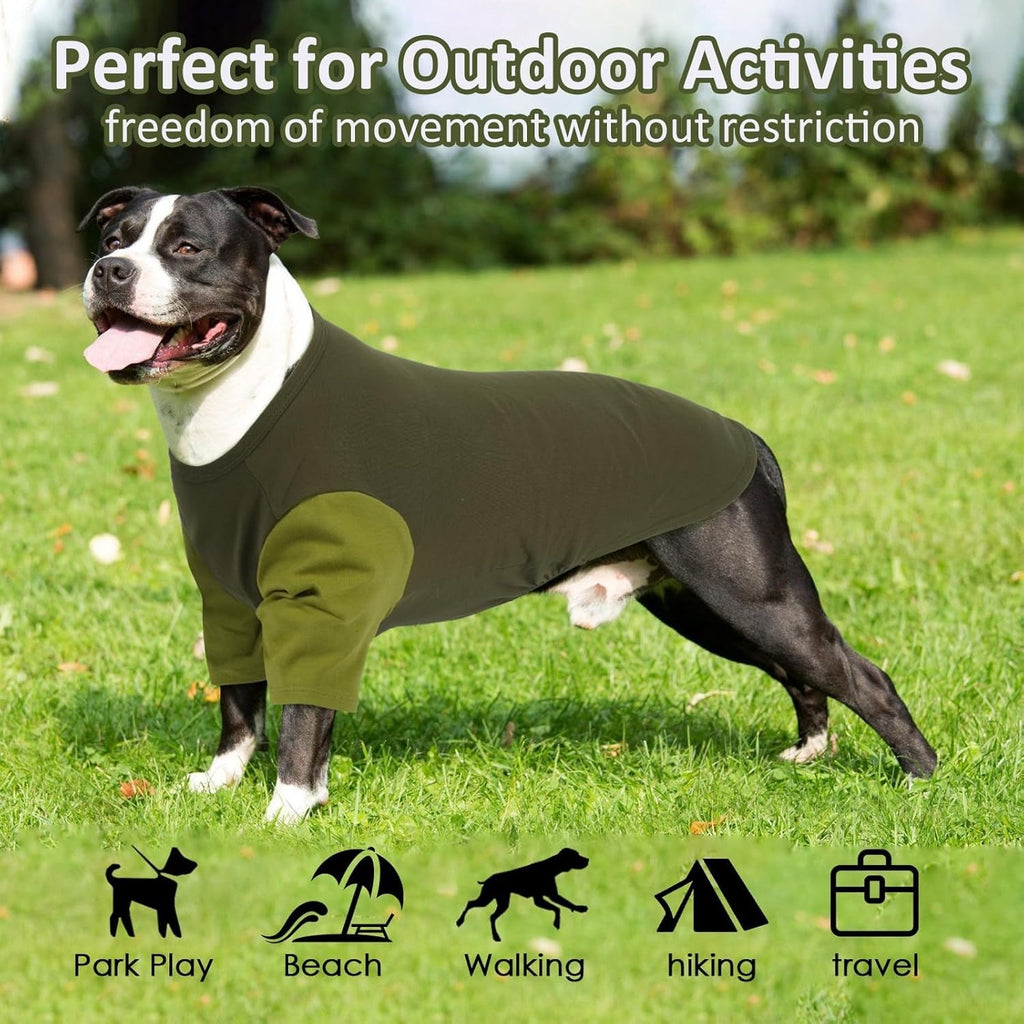 Stretchy Breathable Cotton Large Dog T-Shirt – Easy On/Off Summer Clothes