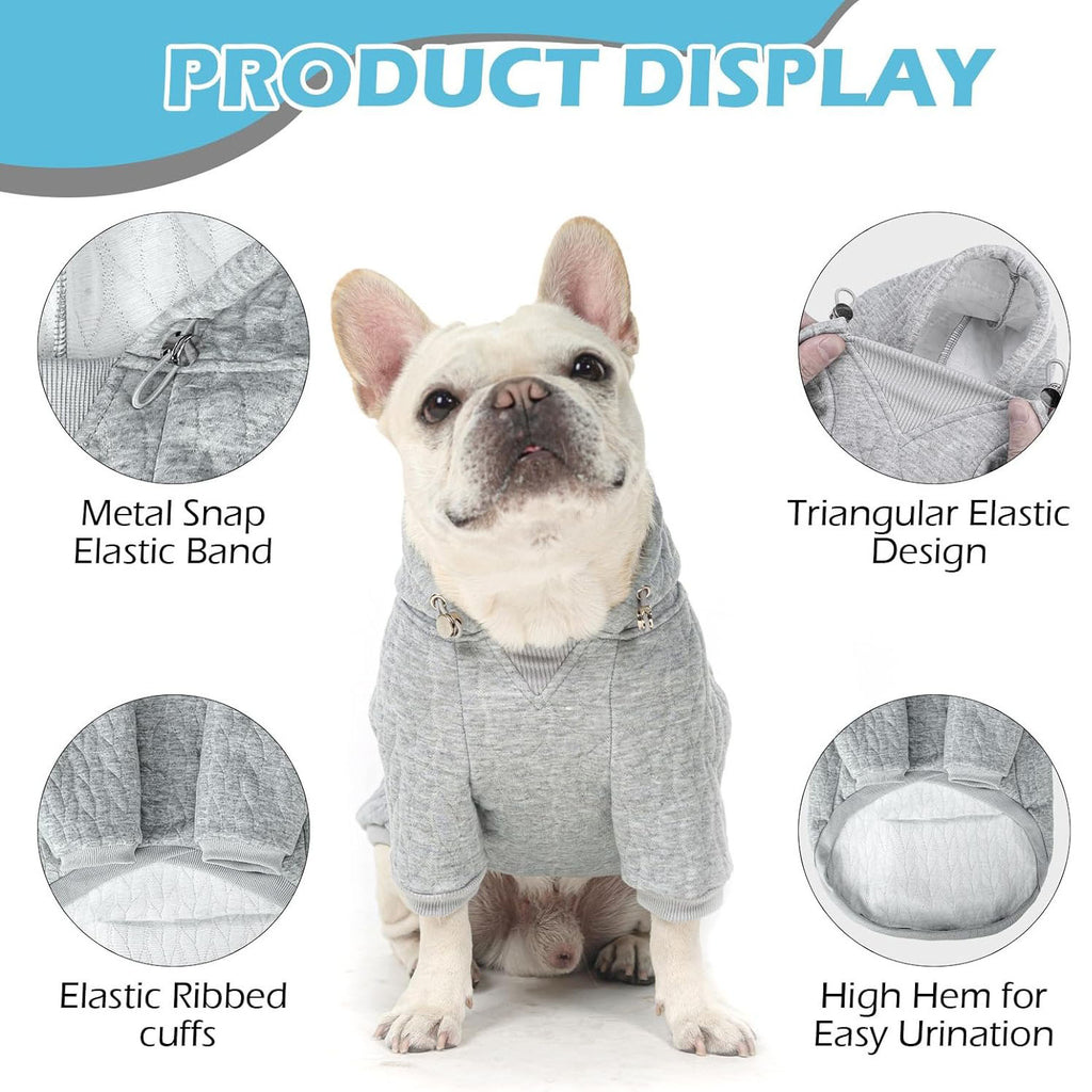 Textured Cable Knit Basic Dog Hoodie – Sweater with Leash Hole and Pocket