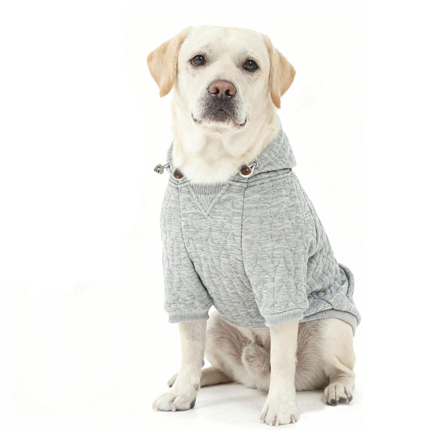Textured Cable Knit Basic Dog Hoodie – Sweater with Leash Hole and Pocket