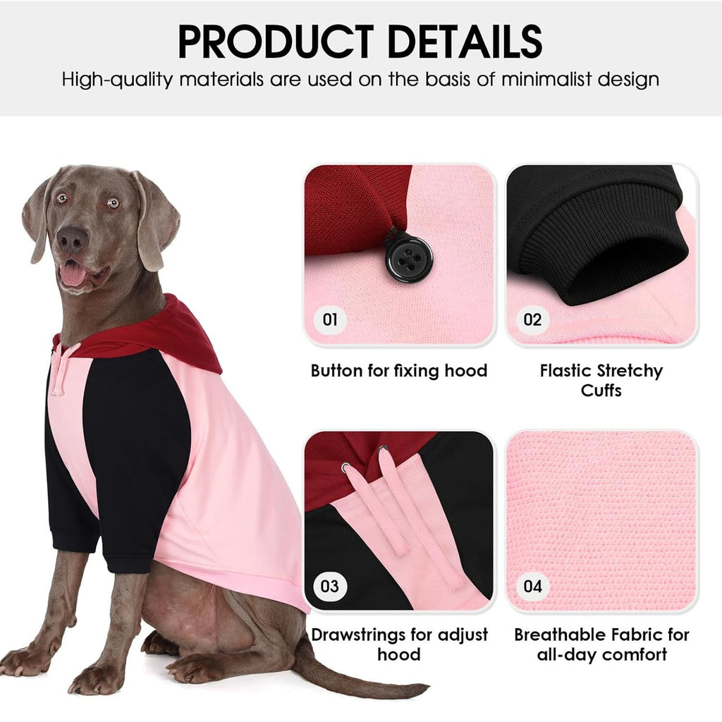 Basic Dog Hoodie for Small Dogs – Color Block Design Warm Soft Sweatshirt