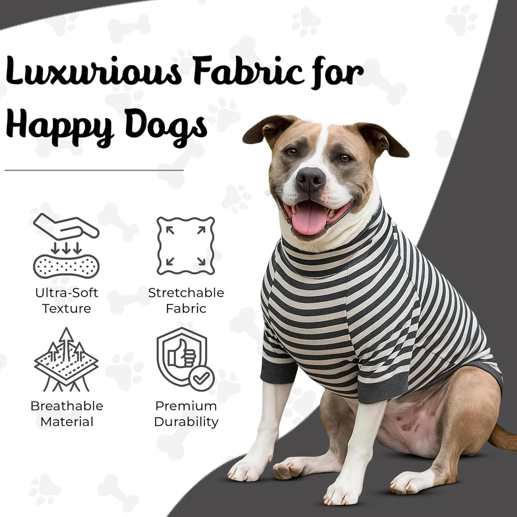 Soft Cotton Spandex Dog Shirt – Mid-Length Sleeves with Full Belly Coverage